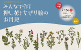 みんなで作る押し花とちぎり絵のお月見