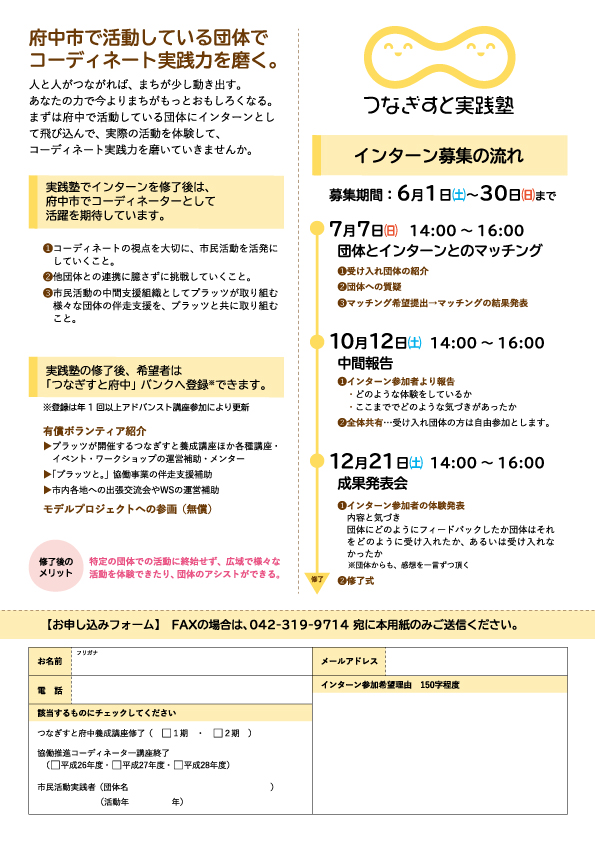 府中市で活動している団体でコーディネート実践力を磨く。
