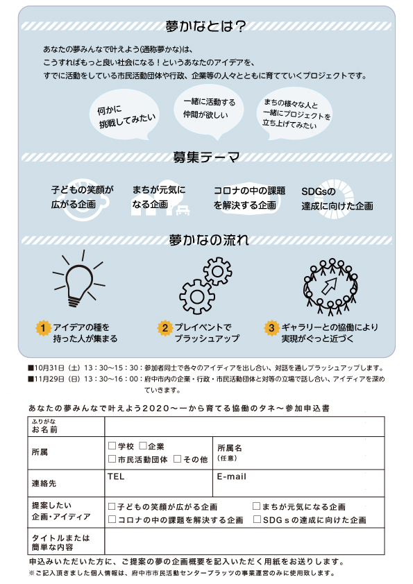 あなたの夢みんなで叶えよう2020～オンライン～チラシ裏面