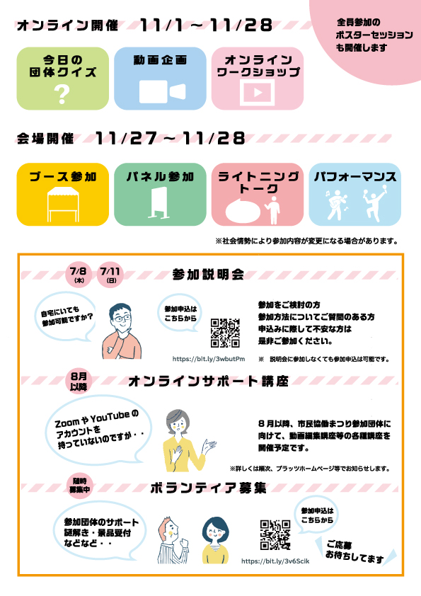 第7回府中市民協働まつり参加団体大募集チラシうら面
