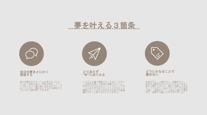夢を叶える3か条