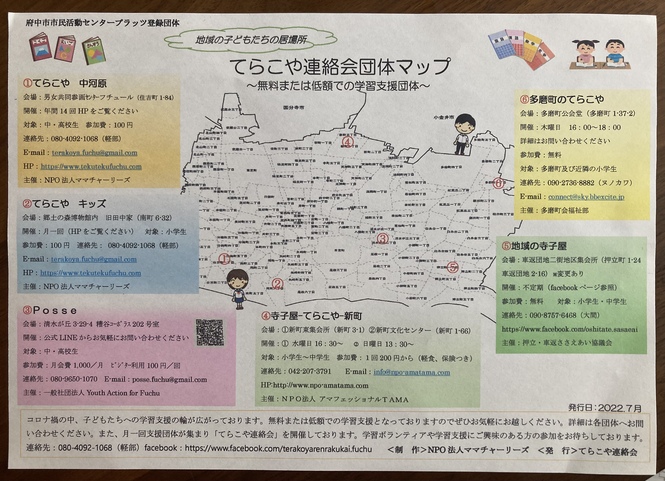 てらこや連絡会団体マップ