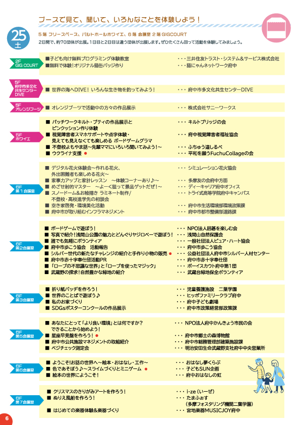 第9回府中市民協働まつりパンフレットP6