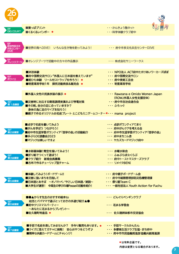 第9回府中市民協働まつりパンフレットP7