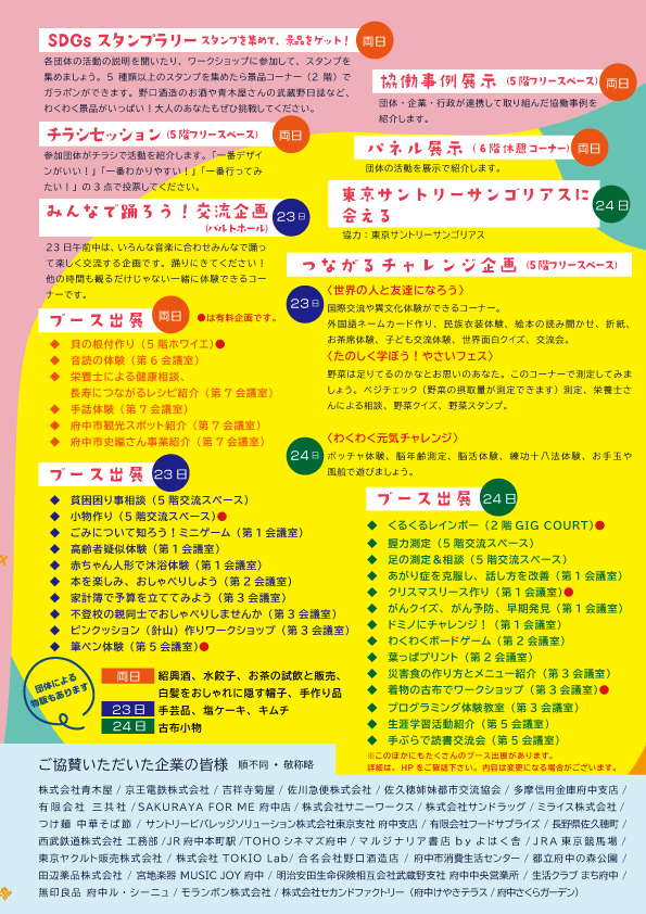 第10回府中市民協働まつりチラシ裏