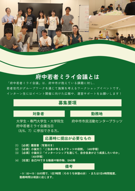 ミライ会議インターンチラシ裏